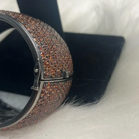 Rina Limor Orange Sapphire Bangle set in Silver Settings💛